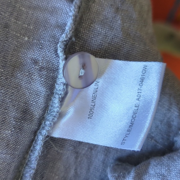 Blu No. 9 Linen Waterfall Cardigan Size XL Grey Pocketed Lagenlook - Picture 11 of 14
